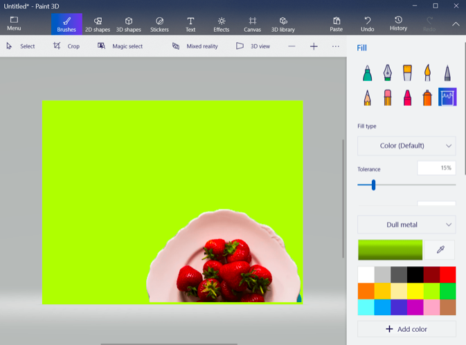 how to change background color in MS Paint