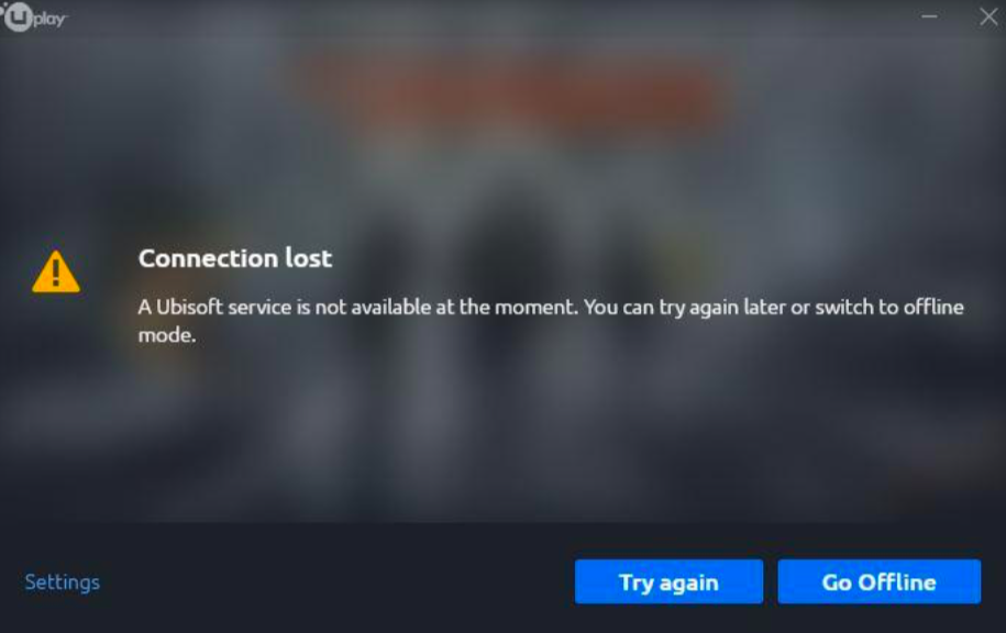 a Ubisoft service is currently unavailable 