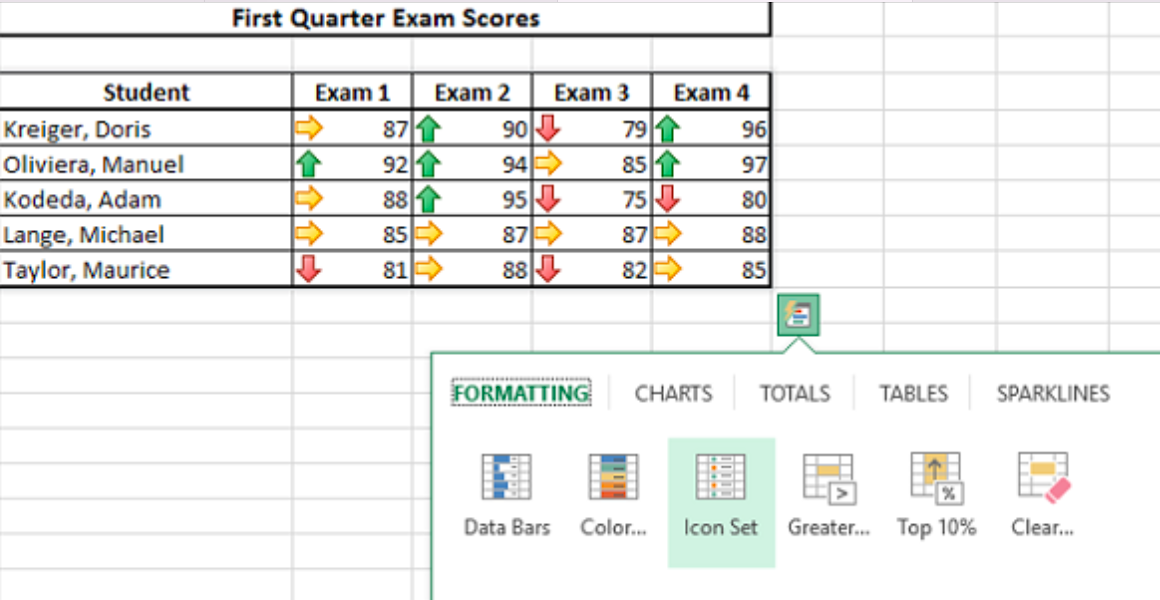 Excel Quick Analysis Tool