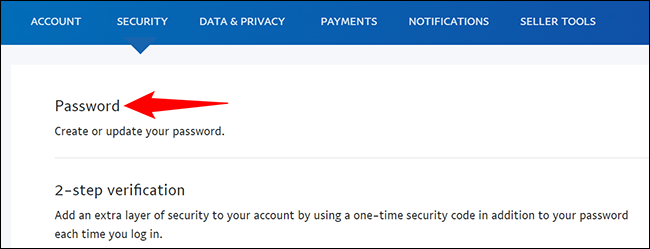 How to change PayPal Password